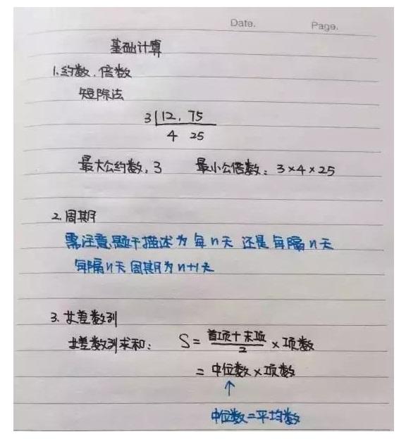 行測公式記不?。繉W霸幾張筆記就搞定了！