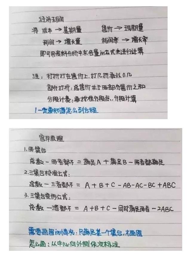 行測公式記不??？學霸幾張筆記就搞定了！